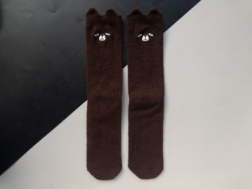 Cursed Bear Fuzzy Slouch Socks