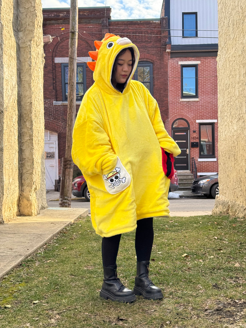 Pirate Ship Reversible Blanket Hoodie