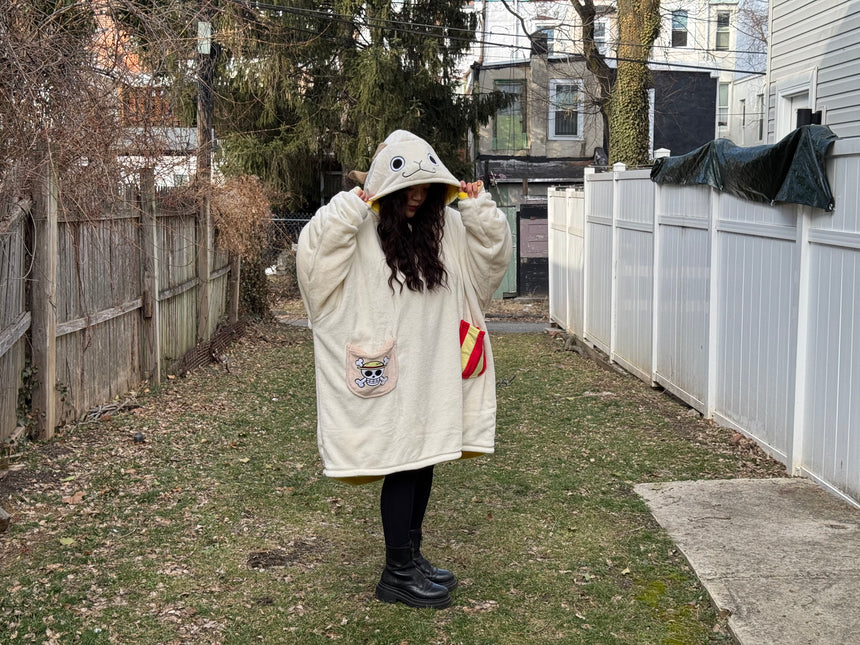 Pirate Ship Reversible Blanket Hoodie