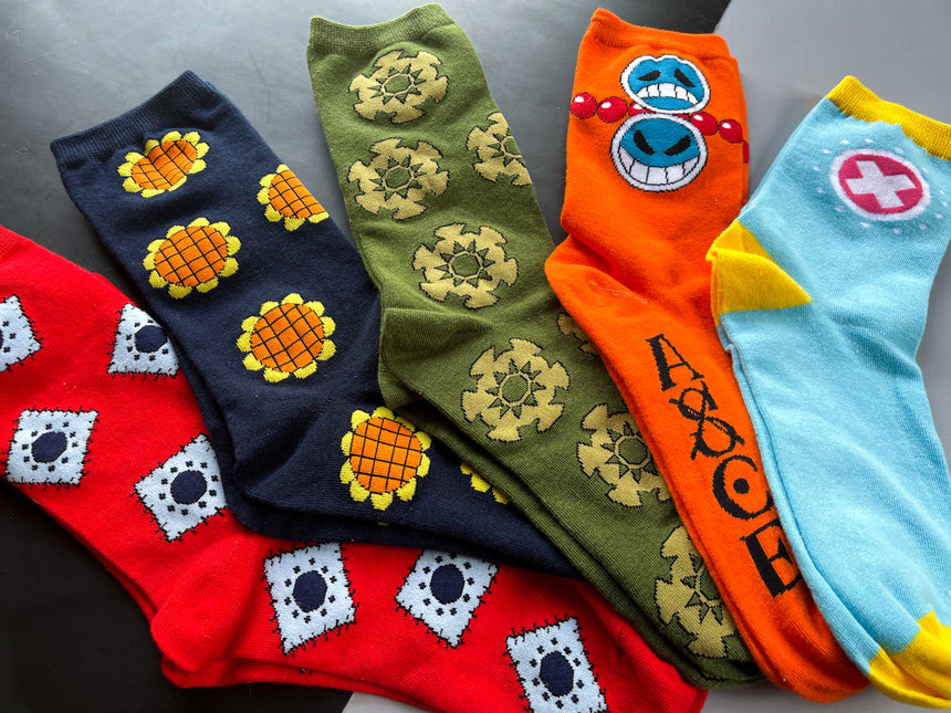 Straw Hats flower Socks